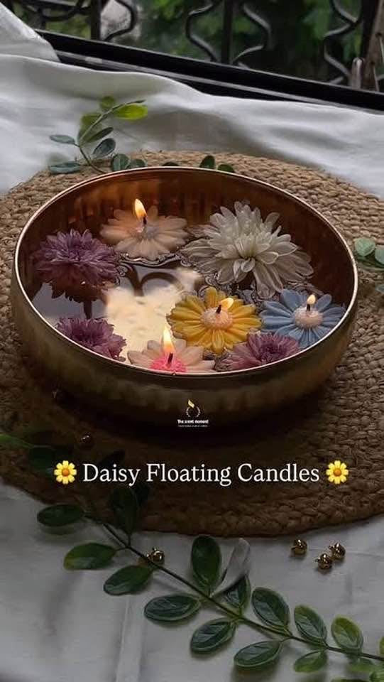 Daisy flower candles