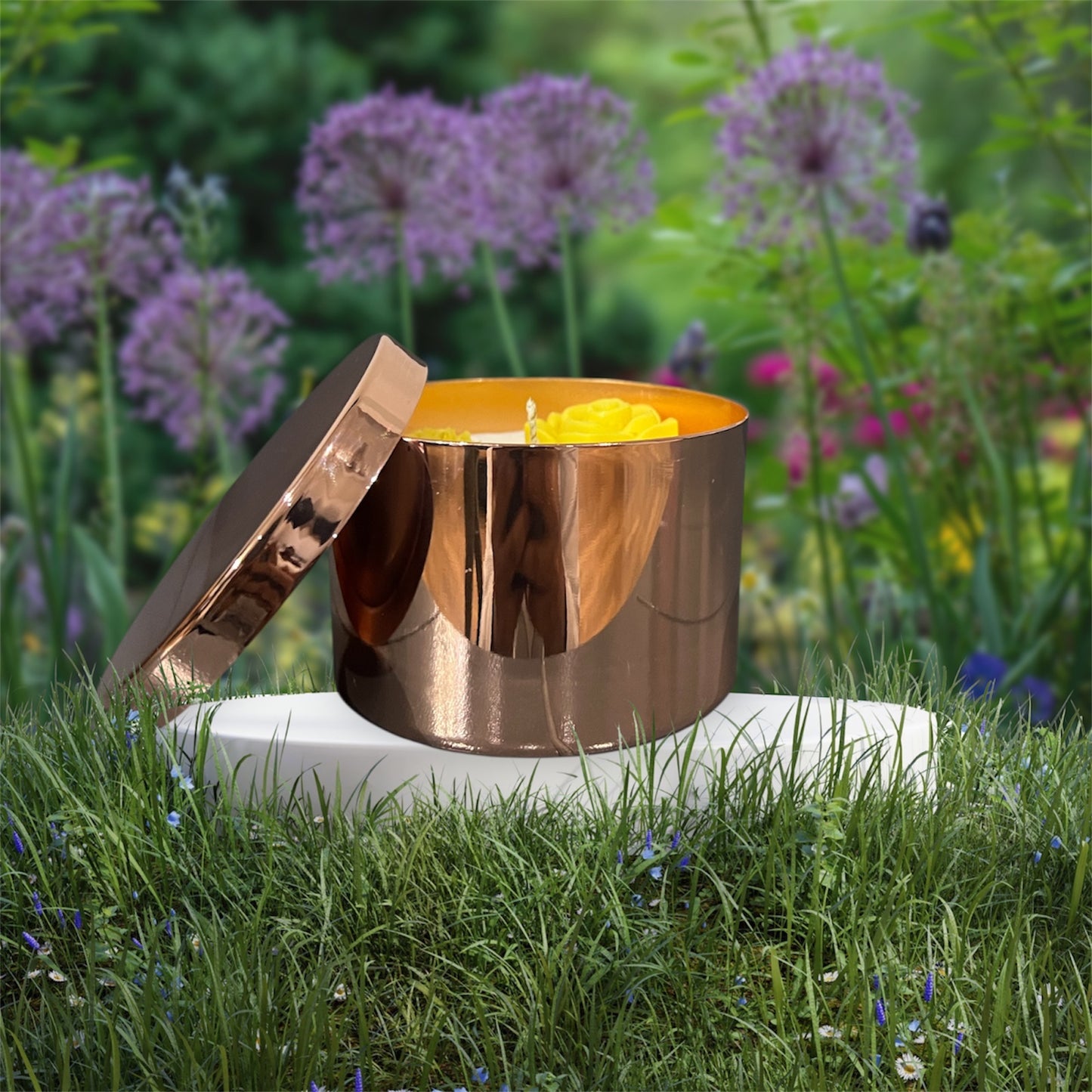 Rose Gold Plated tall standley Tin